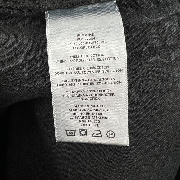 Re/Done Womens 70's Low Rise Bell Bottom Jeans in Black Size 23 - Picture 13 of 14